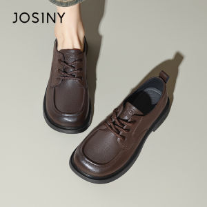 Josiny | Thick Sole Coarse Heel Loafer Shoes