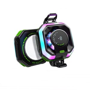 JS86 Portable Magnetic Semiconductor Phone Cooler with Digital Display RGB Lights 3 Mode Powerful Cooling Fan for Gaming Live