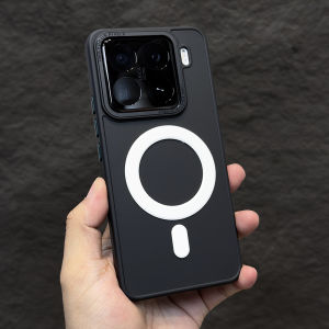 Business Style Metal Lens Frame Phone Case Strong Magnetic Absorption Three-In-One Customizable Skin Feel for Xiaomi 15 pro