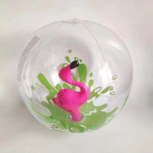 Meade | Inflatable Beach Animal 3D Ball for Lawn - Transparent Water Play Ball with Flamingo & Unicorn Designs Childrens Outdoor Fun