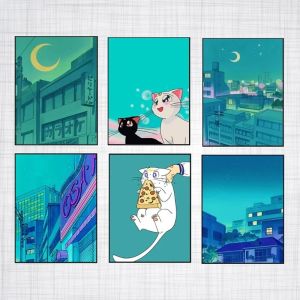 Classic Japanese Anime Sailor Moon Cartoon Canvas Wall Art Mural Poster Cute Girl Bedroom Decoration Modern Wall Painting