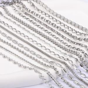 โซ่สแตนเลสกันน้ำกันเหงื่อเครื่องประดับ DIY สร้อยคอโซ่เครื่องประดับสร้อยคอสร้อยข้อมืออุปกรณ์เสริมโซ่เสื้อผ้า