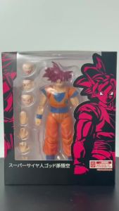 Bandai | Bandai SHF Dragon Ball Red Haired Wukong Super Saiyan Gods Spirit Entanglement Pose Mobile Model