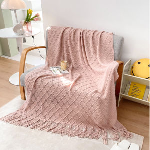 American Knitted Blanket Towel Blanket Adult Shawl Casual Blanket Sofa Lunch Break Wool Blanket Tailstock Pillow Blanket Hotel Bed Runner