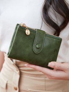 Minimalist Womens Wallet Short Three Layer Large Capacity Double Zipper Card Holder ID Card Credit Bank Card Holder Money Bag