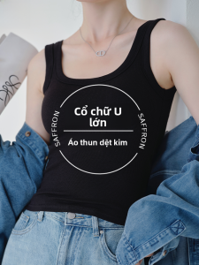 MiiOW | Áo ba lỗ không cần mặc bên trong Áo ba lỗ nữ mùa xuân hè cổ chữ U có đệm ngực một thể màu trơn hở lưng Áo lót bên trong