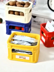 Retro Fruit Storage Basket Creative Desktop Tea Bag Coffee Liquid Dopne Storage Basket Nordic Sle Rectangular Cerc Ba...