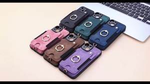 Leather Phone Case for Samsung S26 Ultra S26 S25 Plus S24 S23 S22 Ultra A37 A57 A17 Ring RFID Blocking Wallet Card Holder Cover