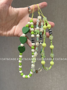ปรับแต่ง Sen สไตล์สีเขียวลูกปัดสร้อยคอสร้อยคอโทรศัพท์มือถือ CHAIN ของขวัญที่มีสีสันส่วนบุคคลชื่อเครื่องประดับสําหรับผู้หญิง