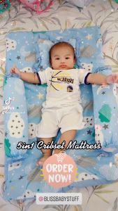 5in1 Regular Crib Set Bolster Pillow Mattress for Baby with FREE Gift | Crib Not Included