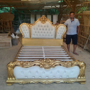 DIPAN UKIR LUXURY EROPA CUSTOM MODERN RANJANG DEWASA GOLD BERKUALITAS MEUBEL JEPARA