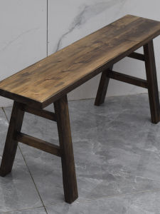 Retro Wooden Bench Disassembly Not Required Stage Old Stove Style Long Narrow Dining Table Chair Multi Functional Adult Use