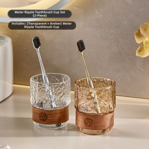 Baroquehouse | Couples Toothbrushing Glasses 1 Pair Glass Toothbrush Storage Cups