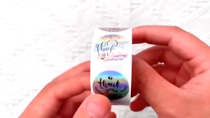 500 Pcs Rainbow Laser Thank You Stickers 1 Inch Small Adhesive Stickers For Business Boutiques Wrapping Supplies