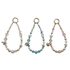 Light Luxury Style Original Alloy Marine Biological Bead Crystal Bead Phone Chain Butterfly High-End Feeling Starfish Keychain