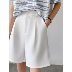 Best Selling Suit Shorts Womens Summer Thin High Waist Slim Looking Loose Casual Small Ice Silk A- line 5 Half Length Middle Pants