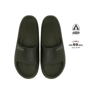 Aerostreet 39-44 Ceilo Army - Sandal Sendal Selop Slip On Casual Pria Wanita Aero Street AAAAA