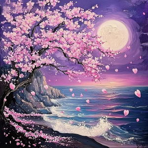 500/1024PCS Jigsaw Puzzle Moon Landscape Tree Flower Art For Adults Great Weekend Relaxation And Family Fun Gift