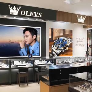OLEVS | OLEVS 6613 Woman Watch Fashion Hollowed Love Heart Design Flower Diamond Bezel Waterproof Luminous Automatic Mechanical Watches