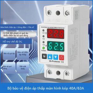 40A/63A Din Rail Màn Hình Kép Bộ Ngắt Mạch Có Thể Điều Chỉnh 220V Thiết Bị Rơle Bảo Vệ Quá Điện Áp Và Dưới Điện Áp