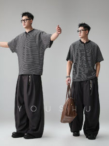 XIBAIYI | Plus Size 300lbs Stripe V-neck Batwing Short Sleeve Summer Shirt