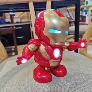 Robot Nhảy Múa Hình Ironman Người Sắt Màu Xanh Có Nhạc Vui Nhộn Phát Sáng Lấp Lánh Cao Cấp