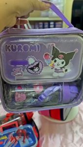 Kotak Makan Sekolah Anak dengan Air Botol BPA Free Kuromi Kids Lunch Box Spiderman Kids Lunch Box