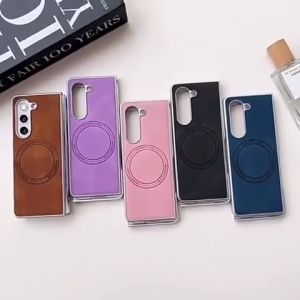 Case Magsafe Samsung Galaxy Z Fold 4 Z Fold 5 Z Fold 6 / Samsung Phone Case ZFold4 ZFold5 ZFold6 High end Fashionable Skin Texture Z Fold 4 Personalized Protection Drop Case MM-242