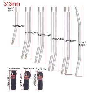 Stainless Steel RC Link Set 313/324mm Upper Lower Chassis Links with Ball End for 1/10 Axial SCX10 II 90046 RC Crawler