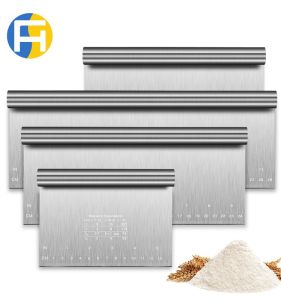 Stainless Steel Handle Dough Cutter Pasta Maker Baking Tool with Scale for Making Noodles And Bread Kitchen Tool