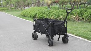 10inch Heavy duty Trolley Cart Wheels Outdoor Wagon Foldable - Beige Color