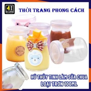 Hũ Sữa Chua Chịu Nhiệt Có Nắp Tiện Lợi - Lọ Thủy Tinh Làm Yaourt Pudding Panna Cotta Cao Cấp - Hũ Thủy Tinh Đựng Gia Vi -  Cốc Thủy Tinh Đựng Sữa Chua Cho Bé 100ML