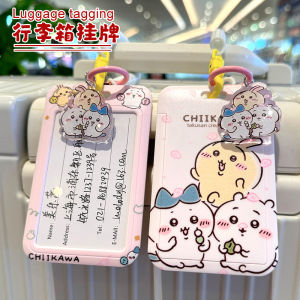 Cute Cartoon Luggage Tag Travel Suitcase Identification Tag Anti-Lost Baggage Claim Tag Name Tag Travel Card Holder Rope