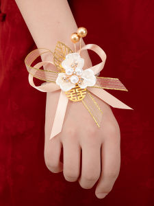 Bridesmaid Wrist Flower Bride and Sisters Group Hand Flower Hand Gift Female Wedding Tie Bracelet Parents Best Man Corsage Fancy