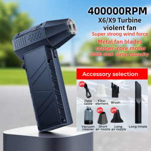 X6 Pro Violent Fan 400000RPM Powerful Air Blower Vacuum Dust Cleaner Type-C Charging Winds 53m/s Brushless Turbo Jet Blower Fan