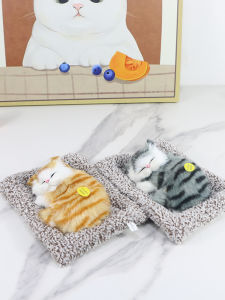 Handmade Cat Figurine Desktop Decoration Car Interior Small Cat Home Decorative Cloth Pad Sleeping Cat Girl Birthday Gift