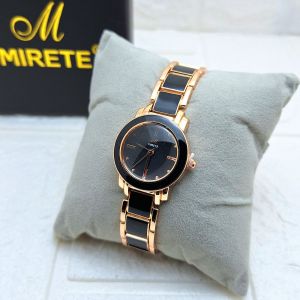MIRETE Jam Tangan Casual Wanita Model Mewah. Analog Combinasi Keramik Realpict