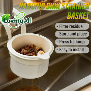 Kitchen Sink Draining Strainer BasketMulti-Purpose Hanging Sink Strainer BasketKitchen Sink Food Waste CatcherPress to Open The Waste Basket for Home Kitchens Garbage Leftovers
