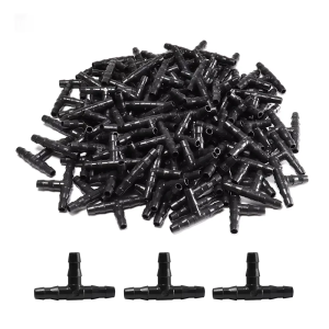 สวนชลประทาน Connector อะไหล่ 4/7 ปากแบน T-Junction หยดชลประทานรดน้ําอุปกรณ์เสริมสําหรับพืชสวน