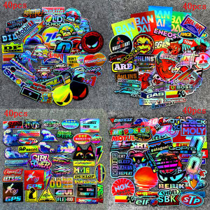 Gói 40 Miếng Dán Và Đề Can Xe Máy JDM Miếng Dán Vinyl Xe Hơi Miếng Dán Kính Xước Chống Nước Miếng Dán Trang Trí Ma Samurai Phản Quang