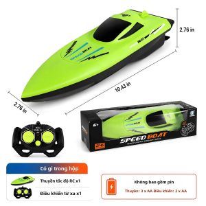 Tàu Thuyền RC Tốc Độ Cao Điều Khiển Từ Xa 2.4GHz Đèn LED Đua Thuyền Cao Tốc Cho Hồ Bơi Ngoài Trời Đồ Chơi Nước Cho Trẻ Em Bé Trai Quà Tặng