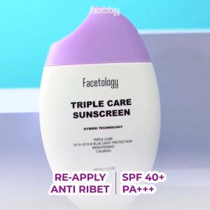 FACETOLOGY Sunscreen Skincare series | Triple Care Sunscreen Hybrid Technology SPF 40 PA+++