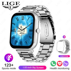 LIGE | LIGE 1.83" Smart Watch For Men Women Wireless Call Watch APP Message Notification Alarm Clock Sports Health Monitor Smartwatch