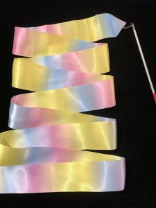 Gradual Pink Dance Ribbon Art Gymnastics Ribbon Adult Children Infant Sash Silk Ribbon Student Performance Props