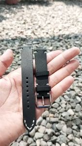 Tali Jam Kulit Sapi Crazy Horse Selapis Hitam TJ13923 Garansi 1 Tahun