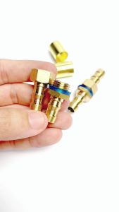 Đầu Nối Bấm Ống Áp Lực Bộ Nối Đực Cái Ren 13.8 Đuôi Chuột 6.5 7.5 8.5mm - Đồng Thau