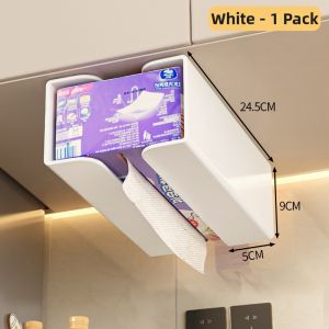 QIOEROUL | Wall Mounted Tissue Holder Separate Storage Dispenser Paper Towel Rack