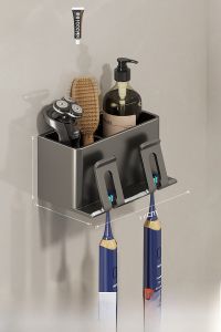 Bathroom Electric Toothbrush Holder Wall Mounted No Drilling Toothbrush Cup Rack Spout Cup Nordic Style Minimalist Trend for Everyone