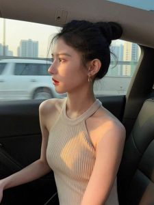 HUOLISI | Trendy Choker Style Knit Vest Women