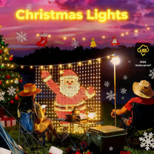 Christmas Light Smart LED Curtain Lights App Control Music Sync DIY Pattern IP67 Waterproof for Indoor Outdoor Party Decor